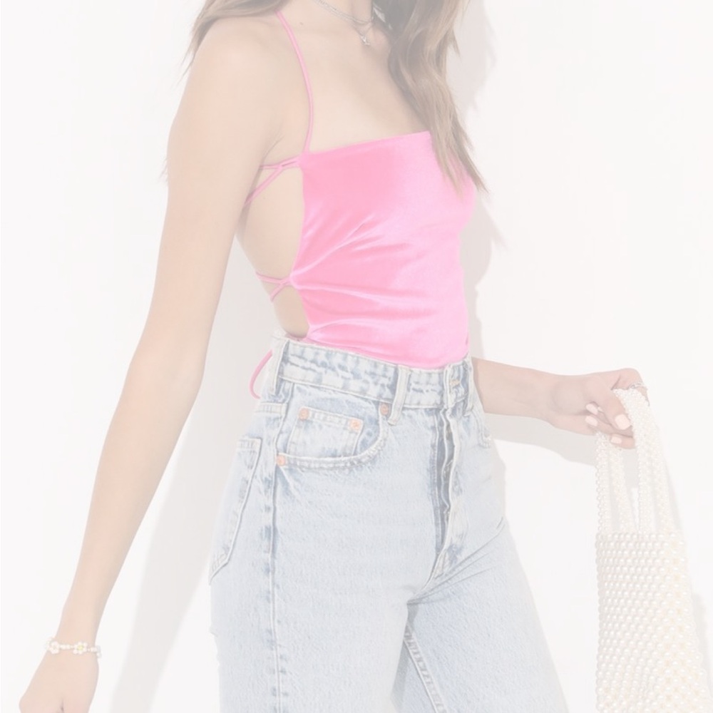 Lucy in the Sky Hot Pink Strappy Bodysuit